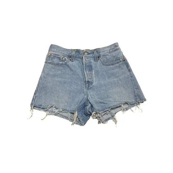 Levi’s Wedgie Distressed Jean Shorts-sz 27 - Picture 4 of 11
